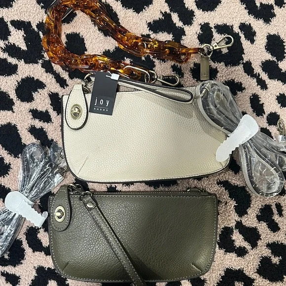 Joy Susan Cream and Olive Clutch Set - Picture 1 of 9